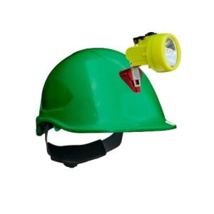 Kit Lámpara Minera KL 6000 + Casco ABS Verde Con Portalamparas