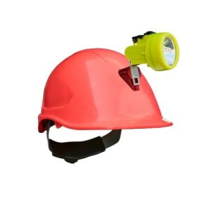 Kit Lámpara Minera KL 6000 + Casco ABS Rojo Con Portalamparas