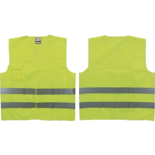 Chaleco Reflectivo Amarillo 2 Cintas Certificado Clase II EN20471