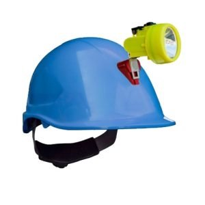 Kit Lámpara Minera KL 6000 + Casco ABS Azul Blanco Rojo y Verde C/Portalamparas