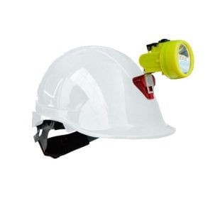 Kit Lámpara Minera KL 6000 + Casco ABS Blanco Con Portalamparas
