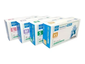 CAJA GUANTE NITRILO QUIRURGICO LIBRE DE POLVOS HEILE (100 UN) - SE VENDEN POR CAJA MASTER DE 10 CAJAS